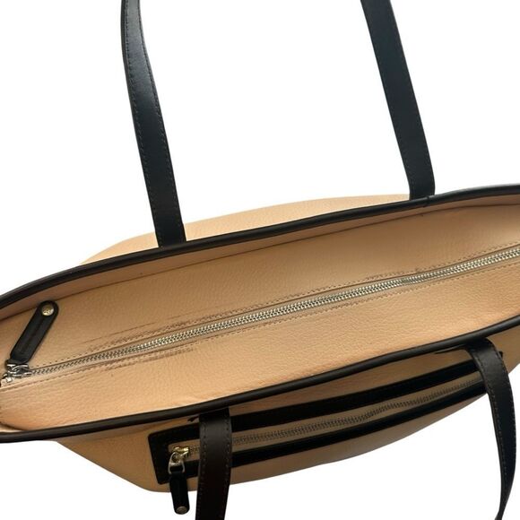 Vessel Signature Tote two tone color block blush black carryall bag purse large - Picture 5 of 12